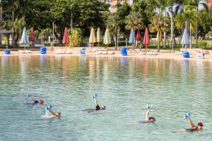 Aqua fitness in the Wave Lagoon - Tourism Gold Coast